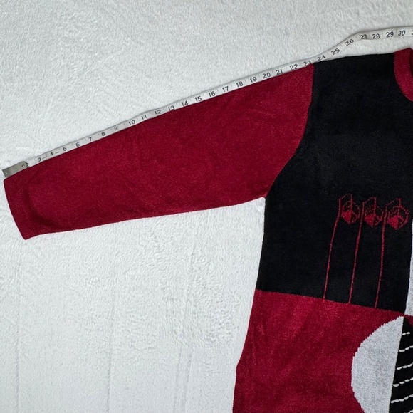 NWT Moffi Chenille Colour Block Leaf Art Cozy Crewneck Sweater Size XXL - Picture 11 of 12